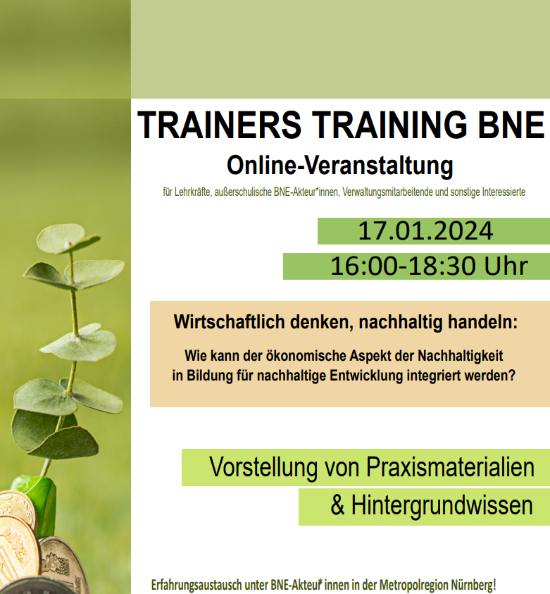 Plakat zur Veranstaltung Train the Trainer BNE