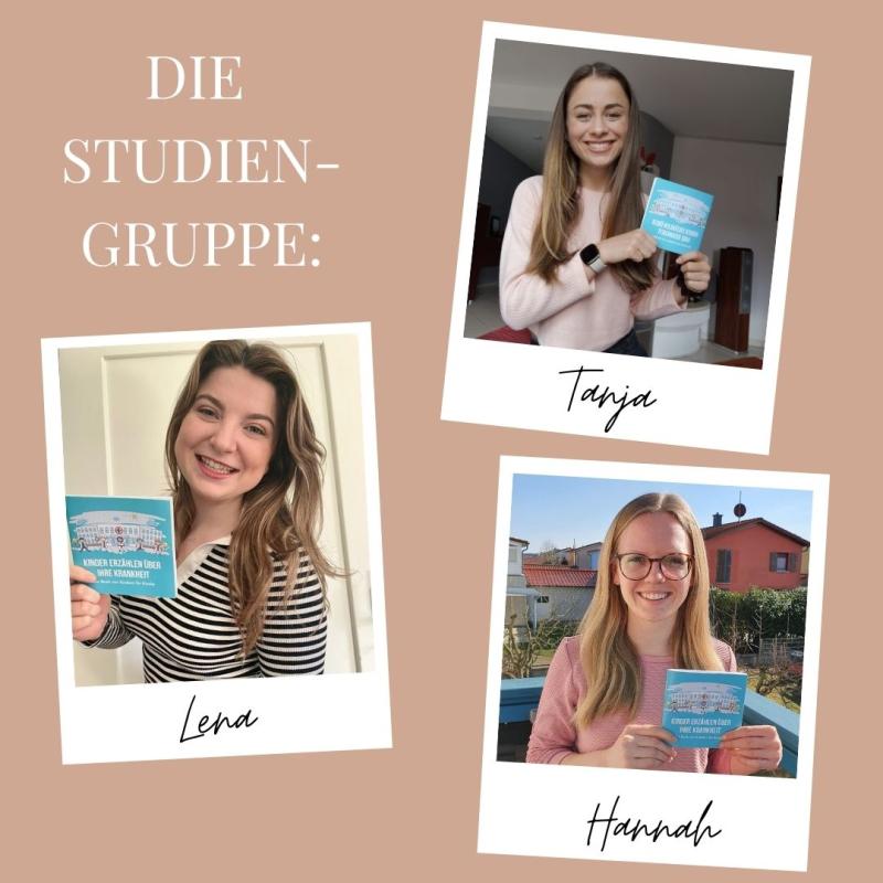 Die drei Studentinnen mit ihrem Buchprojekt