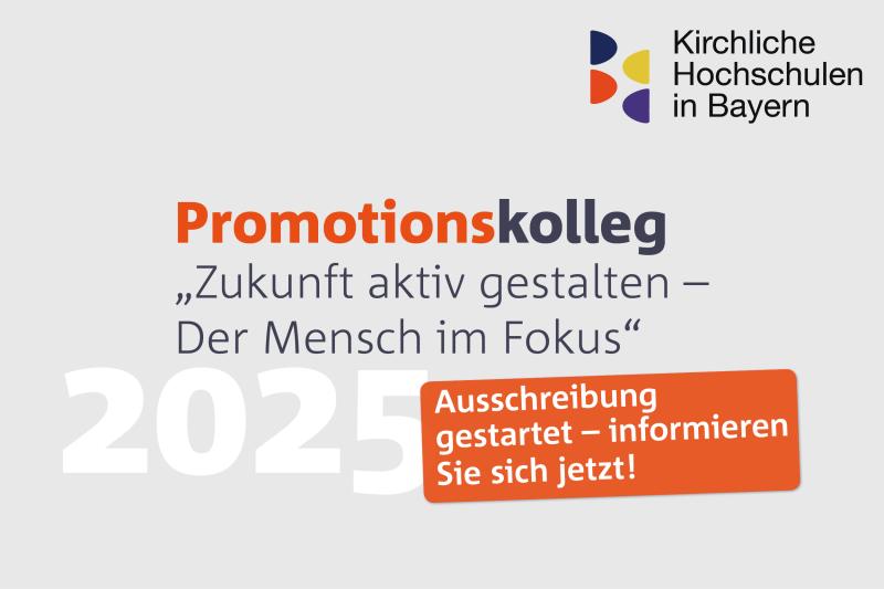 Promotionskolleg startet Schriftzug und Logo der Kirchlichen Hochschulen Bayerns Logo vier farbige, halbe Ovale und der Schriftzug Kirchliche Hochschulen in Bayern